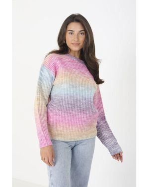 Brave Soul Odile Ombre Fisherman Knit Jumper Recycled Polyester Acrylic in Purple Lyst UK