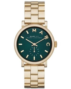 Marc Jacobs Mbm3245 Baker Goud Groen Wijzerplaat Dames Horloge - Metallic