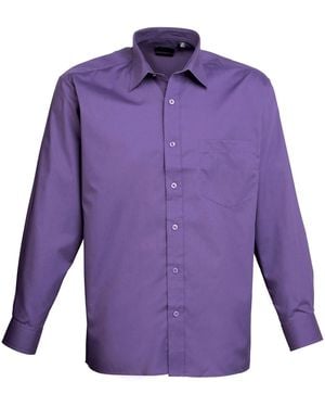 PREMIER Poplin Long-Sleeved Shirt - Purple