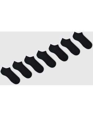 BoohooMAN 7 Pack Plain Trainer Socks - Black
