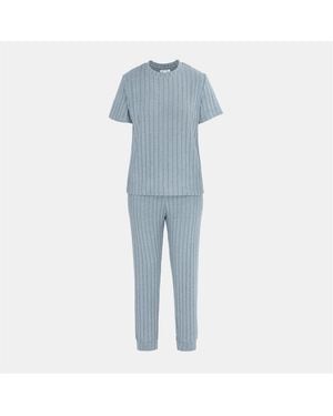 Miso Short Sleeve Pyjamas Set Ladies - Blue