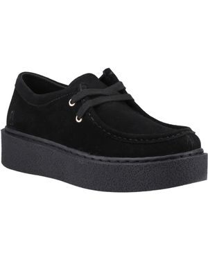 Hush Puppies Bridie Suede Leather Moccasins Shoes - Black