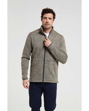 Mountain Warehouse 'Idris Ii' Fleece Jacket With Side Pockets Full Zip Breathable Coat - Natural