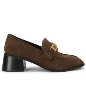 Kurt Geiger Suede Kingsley Heel Loafer Loafers - Brown