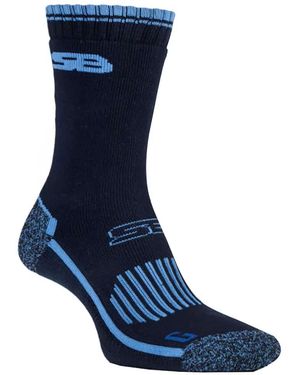 Storm Bloc 2 Pairs Ladies Breathable Cotton Walking Socks With Arch Support - Blue