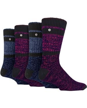 Jeep 4 Pack Cotton Dress Socks - Purple