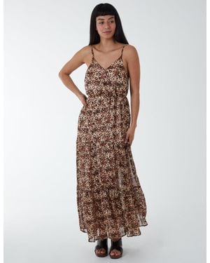 Blue Vanilla Soft Animal Print Wrap Dress - Brown