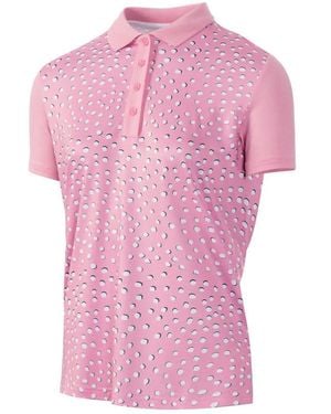 Island Green Ladies Spotted Golf Polo Shirt - Pink