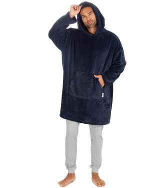 Wynsors Adults Oversized Lounge Hoodie Pull On Textile - Blue