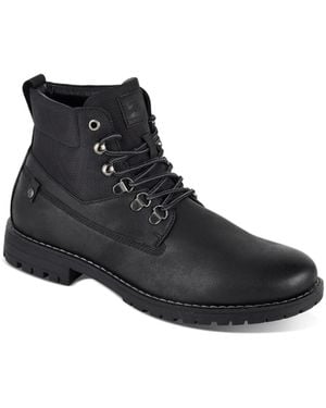 Deakins Leather Lace-Up Boots - Black