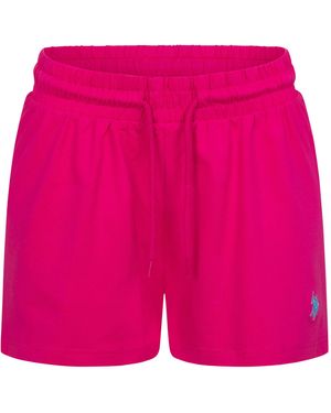 U.S. POLO ASSN. U. Polo Assn. Sweatshorts Van Katoen Met Stretch - Roze