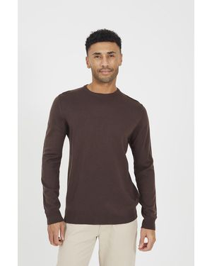 Brave Soul Crew Neck Knitted Jumper - Purple