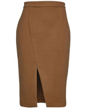 Conquista Faux Mouflon Pencil Skirt - Brown