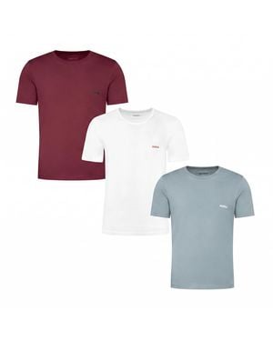 BOSS Pack Of 3 Short Sleeve Undershirts 50532811 - Purple