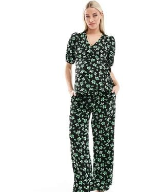 Mama.licious Maternity Relaxed Under The Bump Trouser Co-Ord - Green