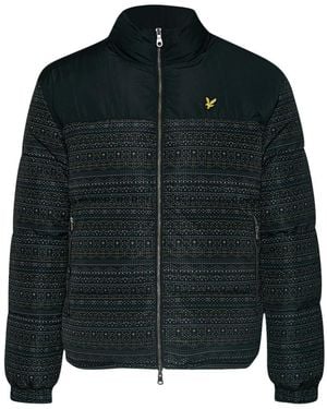 Lyle & Scott Fair Isle Reversible Puffer Jacket - Black