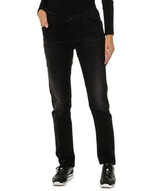 Armani Long Worn Effect Denim Trousers 6X5J28-5D08Z - Black