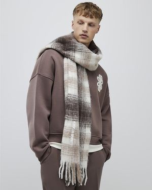 River Island Scarf Brushed Check Luminis - Brown