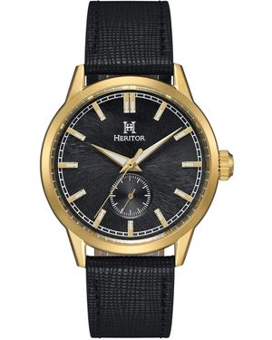 Heritor Argento Leather-Band Watch - Metallic