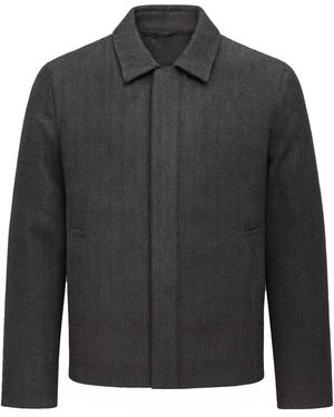 Lyle & Scott Herringbone Wool Jacket - Grey