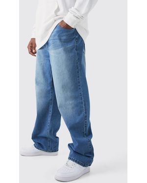BoohooMAN Plus Relaxed Rigid Jeans - Blue