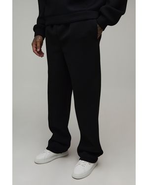 BoohooMAN Tall Straight Leg Scuba Jogger - Black