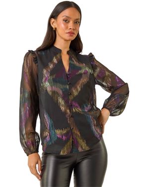 D.u.s.k Foil Frill Mesh Shirt - Black