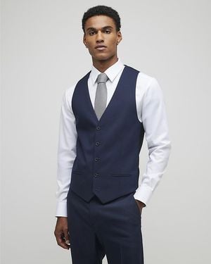 River Island Waistcoat Slim Fit - Blue