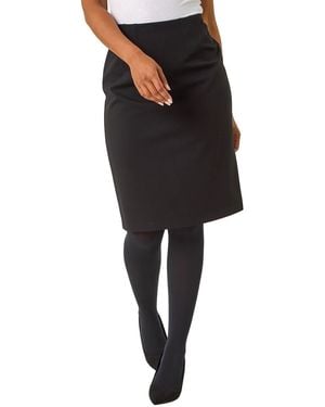 Roman Petite Stretch Pencil Skirt - Black