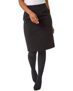 Roman Petite Stretch Pencil Skirt - Black