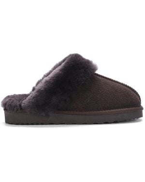 Aus Wooli Australia Sydney Scuff Slippers - Black