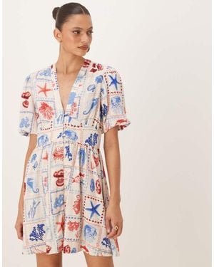 Nobody's Child Starlight Short Sleeve Mini Dress - Multicolour