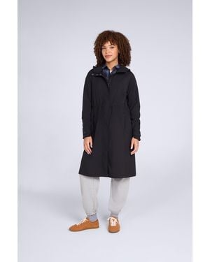 Mountain Warehouse 'Jade' Long Waterproof Jacket Breathable Raincoat Pfc-Free Outerwear - Blue