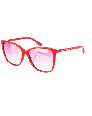 Swarovski Metal Sunglasses With Oval Shape Sk0222S - Red