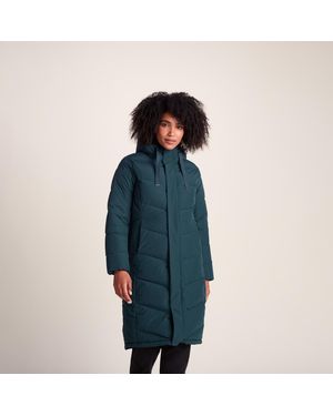 TOG24 Raleigh Luxe Long Down Jacket Petrol - Blue