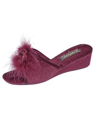 Sleeper Anne Fluffy Boa Slippers - Purple