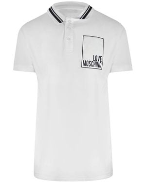 Moschino Love Box Logo Polo Shirt Cotton - White