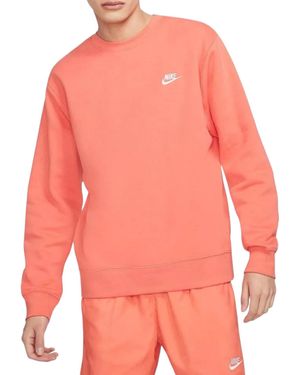 Nike Bv2662 Sportswear Club Fleece Crew Relax Fit Sweatshirt - Pink