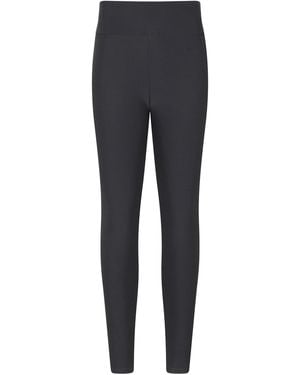 Mountain Warehouse Borg Lined Leggings Comfy Thermal Base Layer Bottoms - Blue
