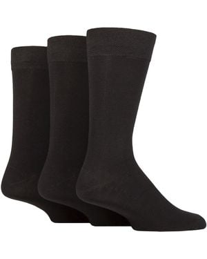 Sock Shop 3 Pack Plain And Patterned Bamboo Socks - Black