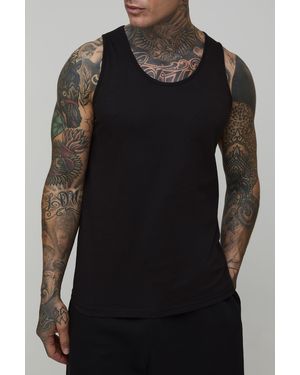 BoohooMAN Tall Regular Fit Basic Vest - Black