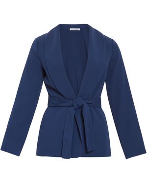 Gina Bacconi Linete Moss Crepe Tie Jacket - Blue