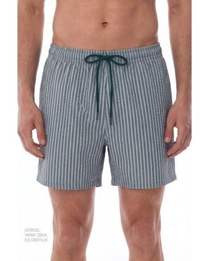 Penti Tissue Striped Shorts - Blue