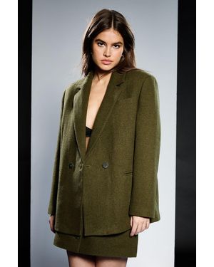 Runway 1.8.1.8 Wool Mix Double Breasted Blazer - Green
