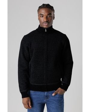 Kensington Eastside Sherpa-Lined Zip-Through Cardigan - Black