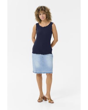 Cream Jersey Top Slim Fit - Blue