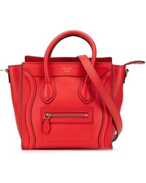 Celine Nano Luggage Tote - Red