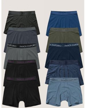 Panos Emporio 10Pk Base Bamboo Boxer - Blue