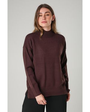 French Connection Cosy Soft Touch High Neck Seam Jumper - Brown