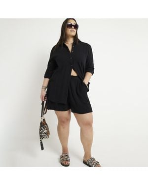 River Island Shorts Plus Textured - Black